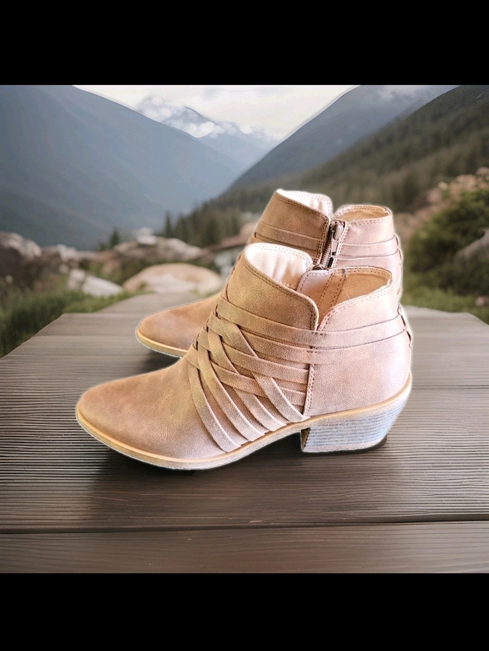 Lifestride Women's Praire Ash Taupe Ankle Booties Sz 8